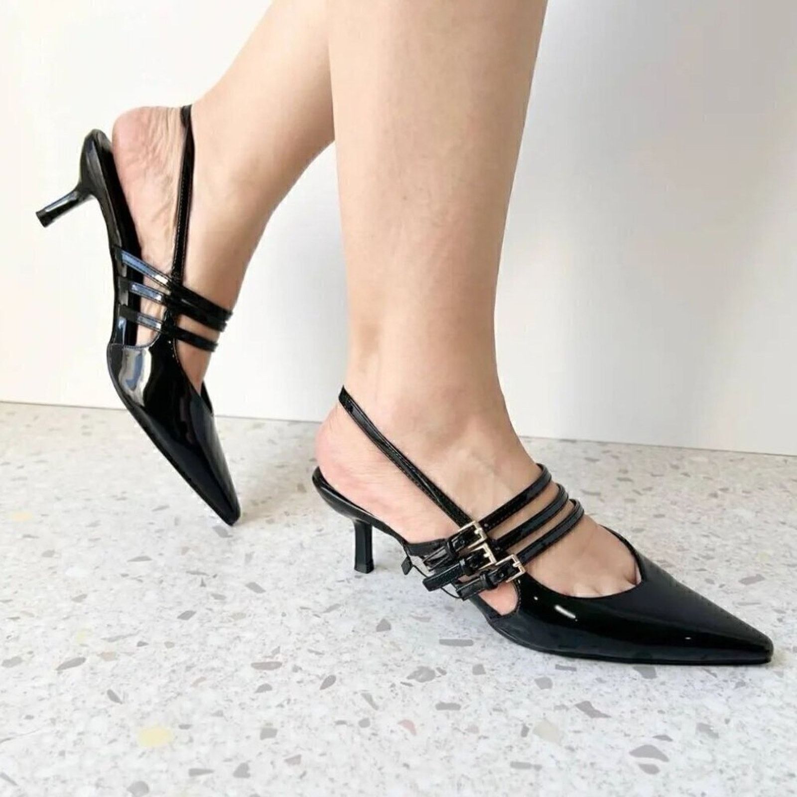 Zara ZARA Pointed Toe Buckled Heels Size US 7.5 / IT 37.5 - 6 Thumbnail