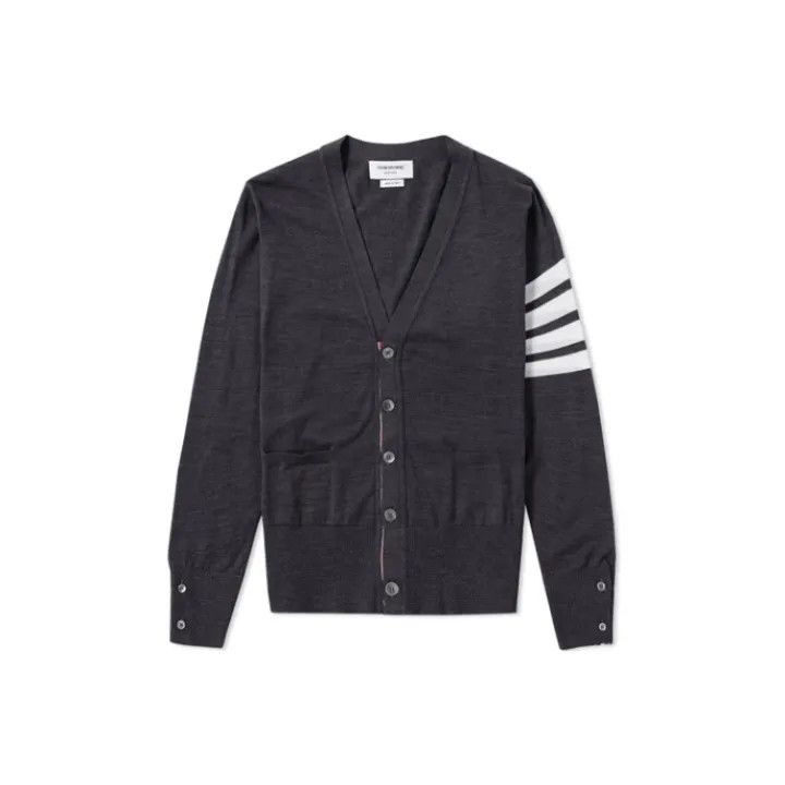 Thom Browne Gray Striped Button Cardigan -2507