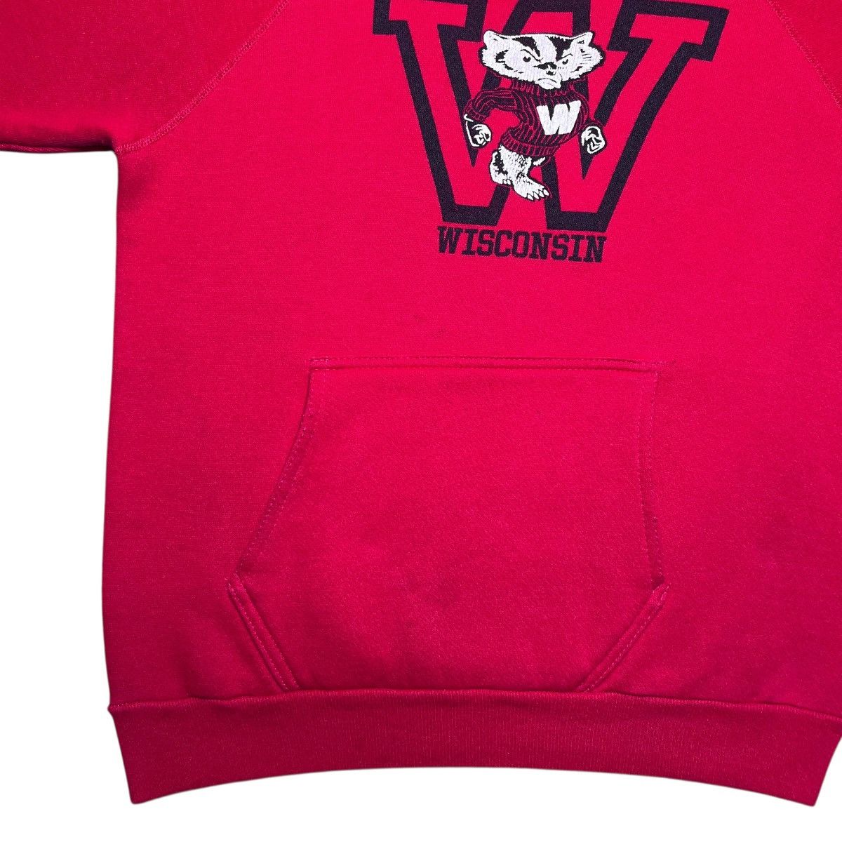 NCAA 1980s NCAA Wisconsin Badgers Artex Spell Out Mascot Hoodie Size US M / EU 48-50 / 2 - 6 Thumbnail