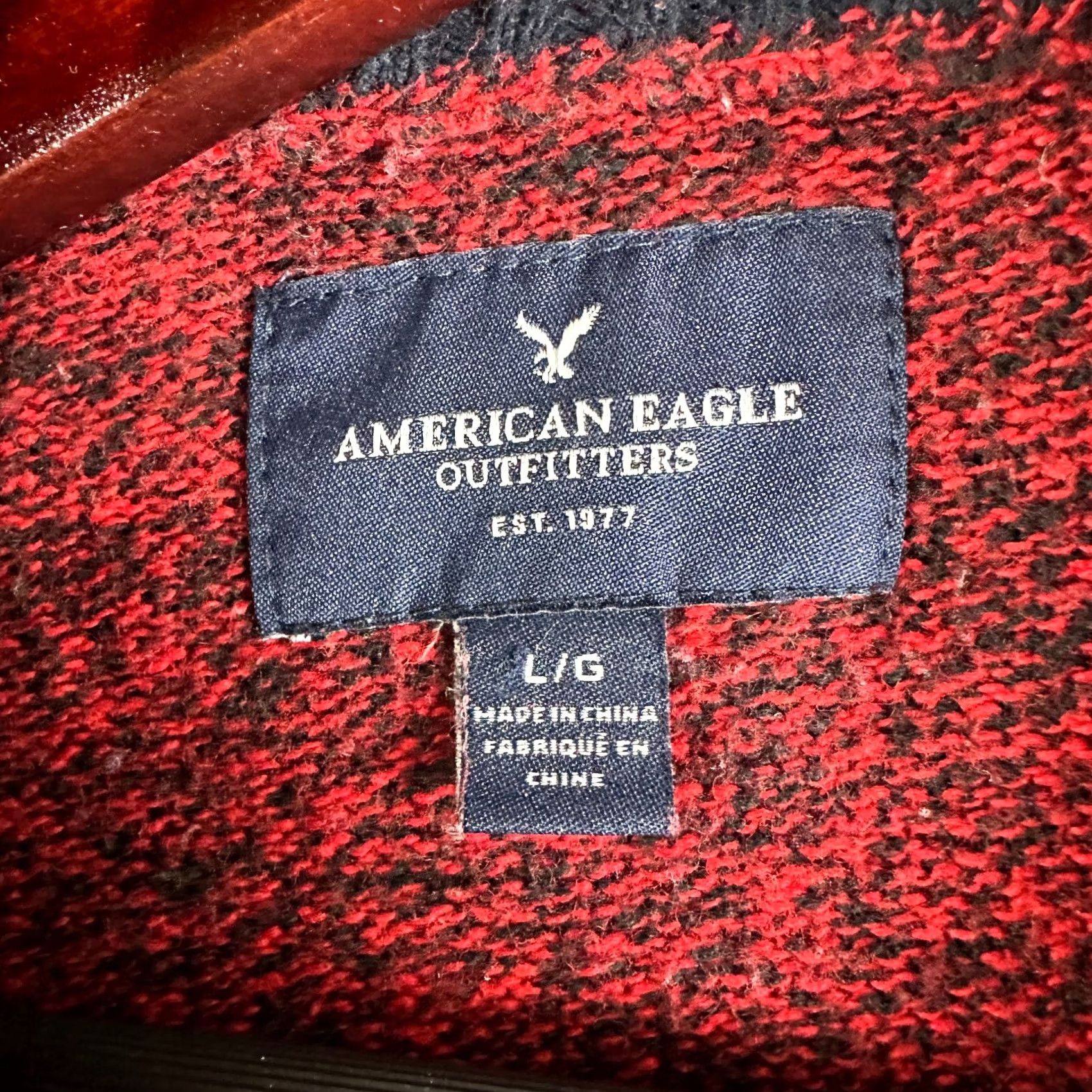 Abercrombie & Fitch Abercrombie & Fitch Sweater Mens L Red Cotton Knit Pullover Button Ribbed Cuffs Mock Neck Casual/Business/Party Size US L / EU 52-54 / 3 - 5 Thumbnail