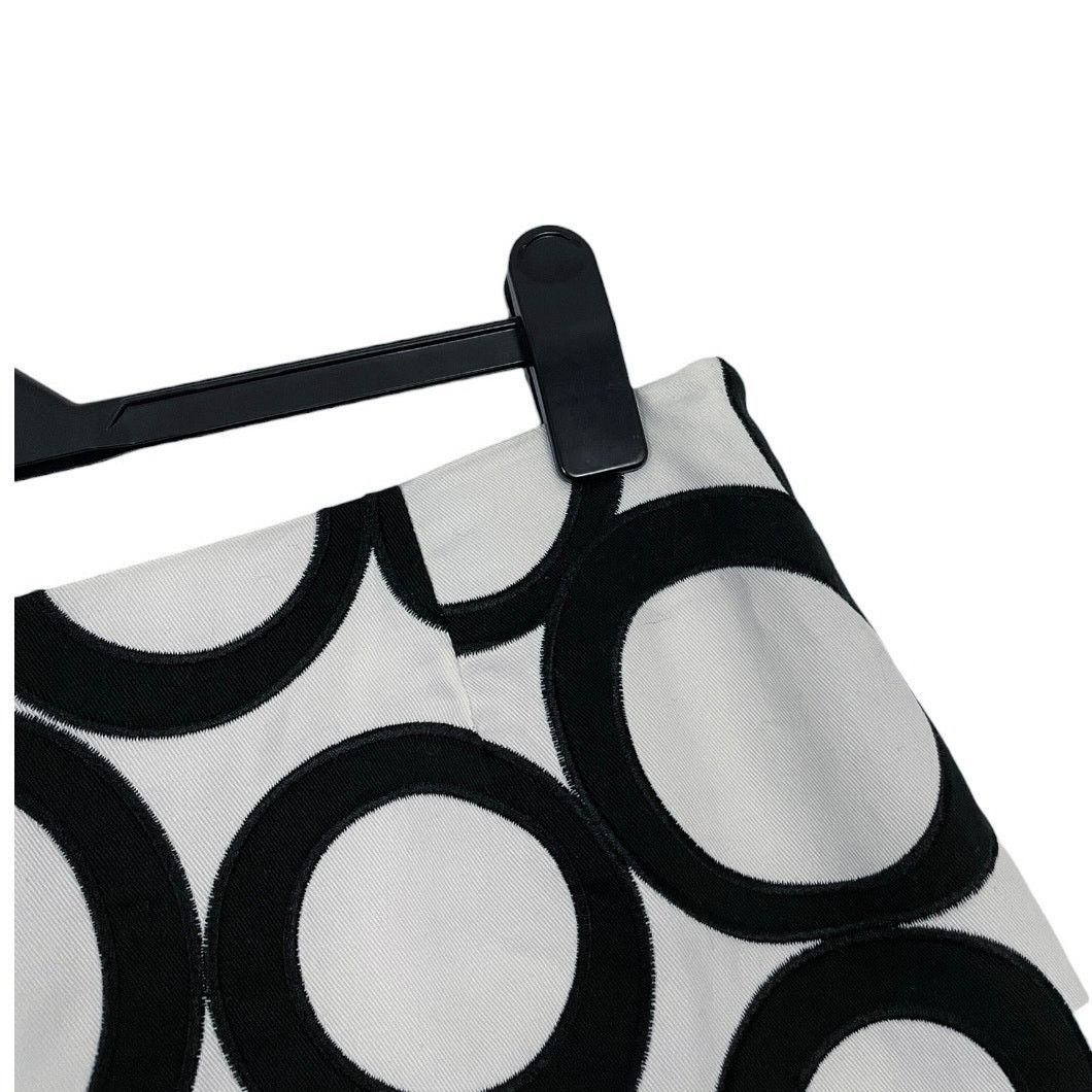 Other Doncaster Black & White Geometric Circle Print A-Line Skirt Size 30" / US 8 / IT 44 - 2 Thumbnail