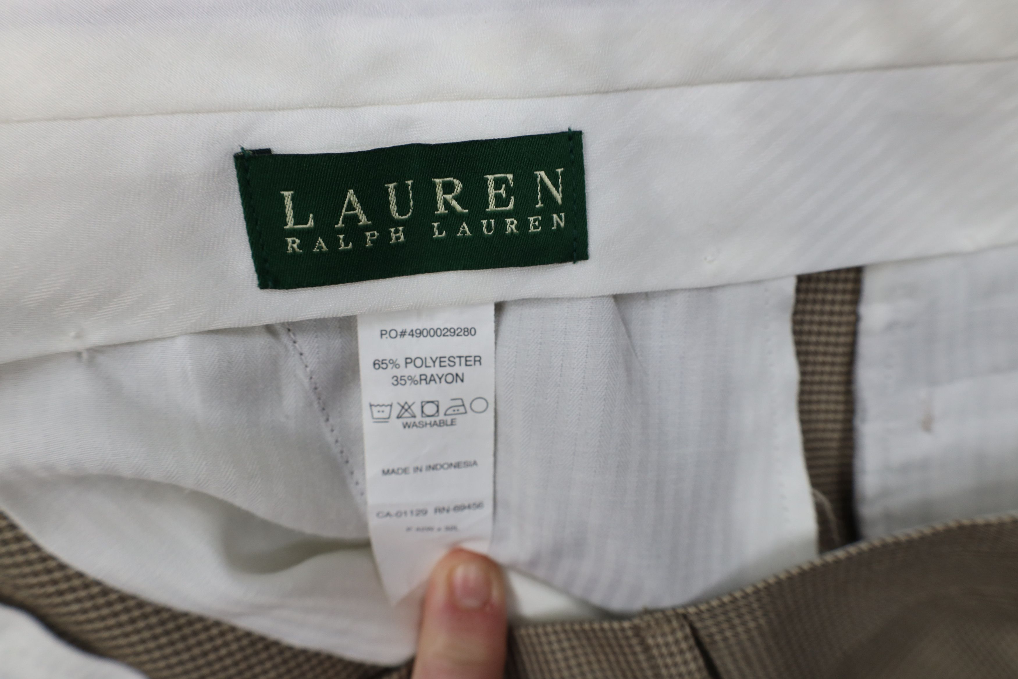 Ralph Lauren Vintage 90s Ralph Lauren Blend Houndstooth Wide Leg Pants Size US 42 / EU 58 - 7 Thumbnail