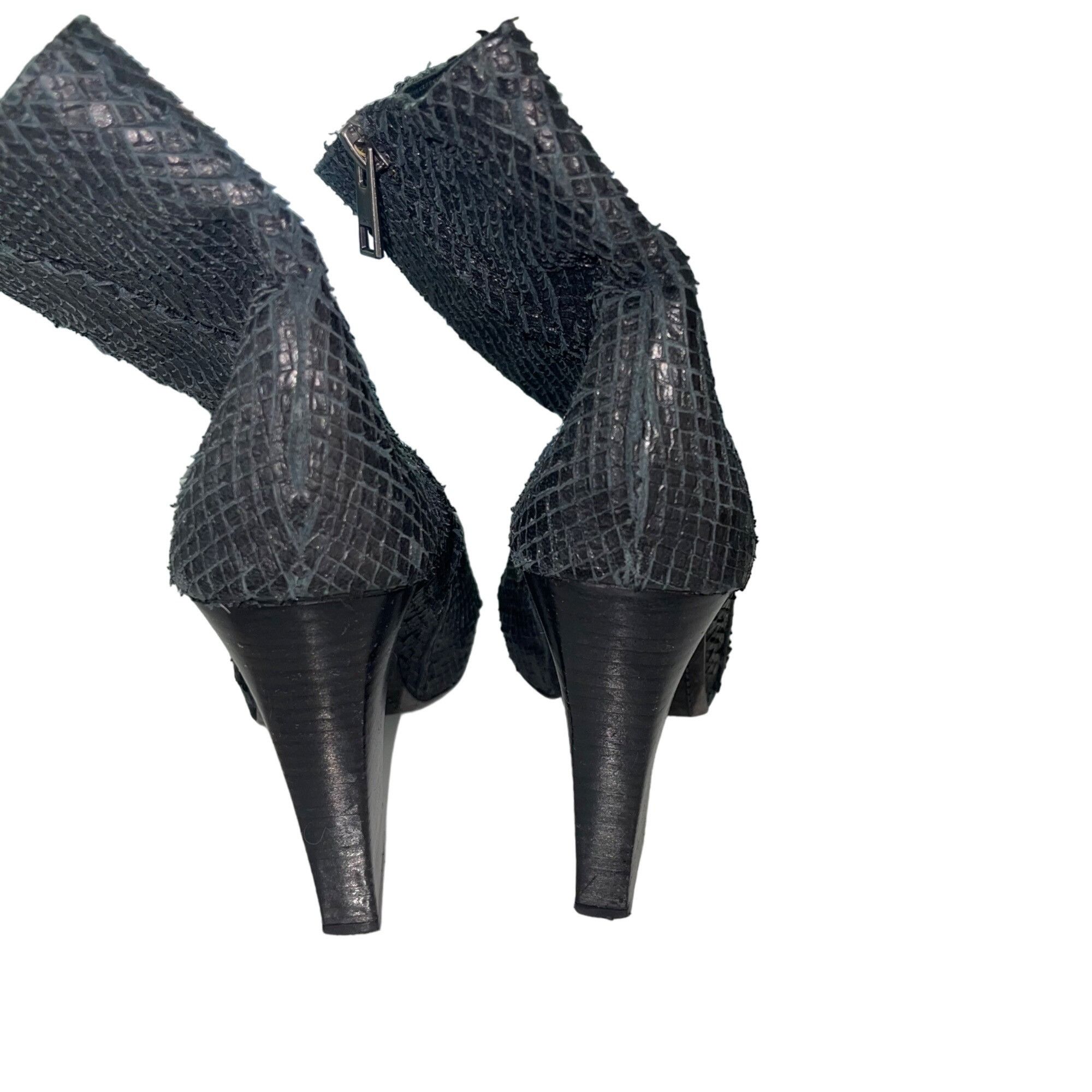 Allsaints Allsaints Womens Booties Size 38 Black Peep Toe Size US 8 / IT 38 - 2 Thumbnail