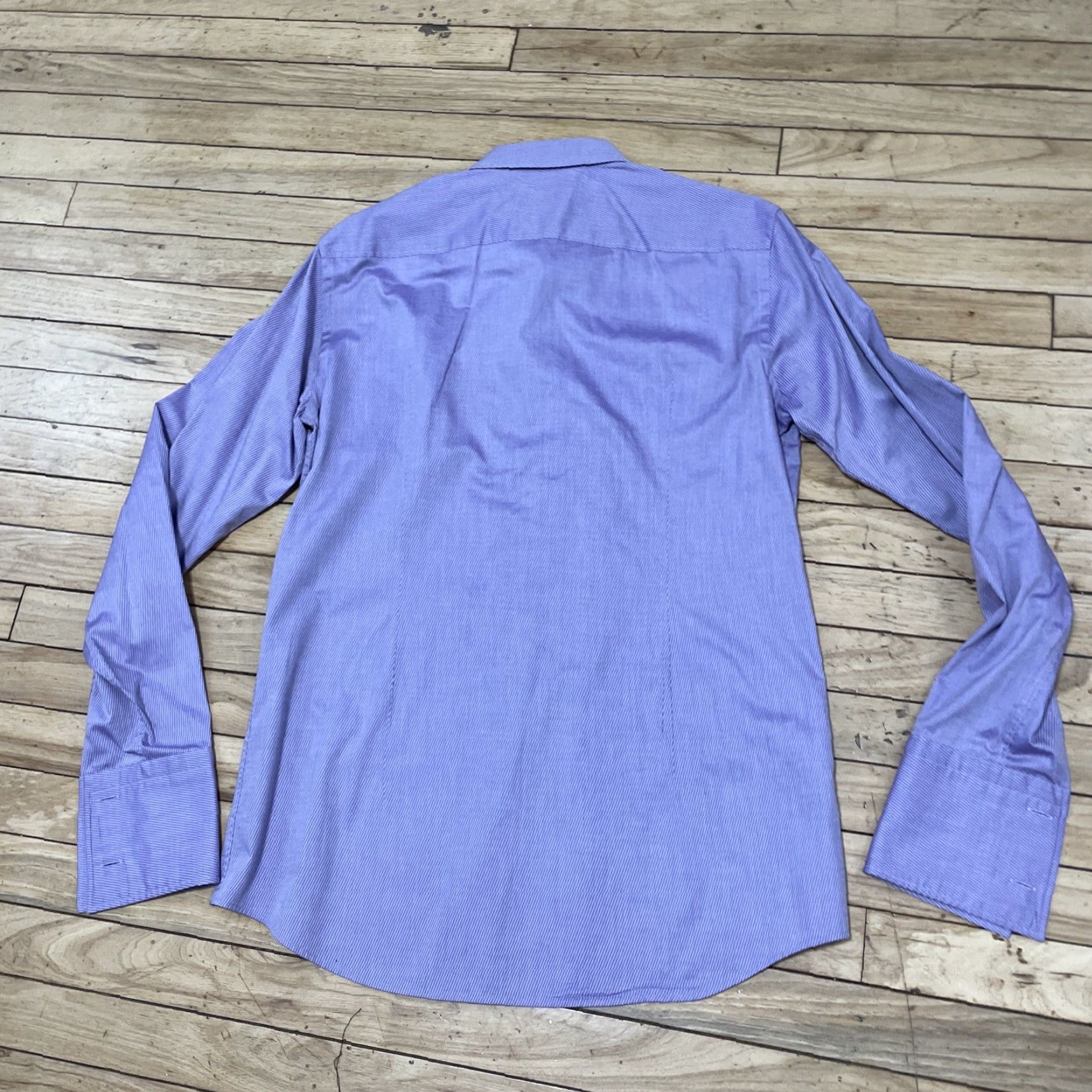 Hugo Boss VINTAGE Hugo Boss Shirt Men 42 16.5 Neck Purple Stripe Button-Up Size US L / EU 52-54 / 3 - 2 Thumbnail