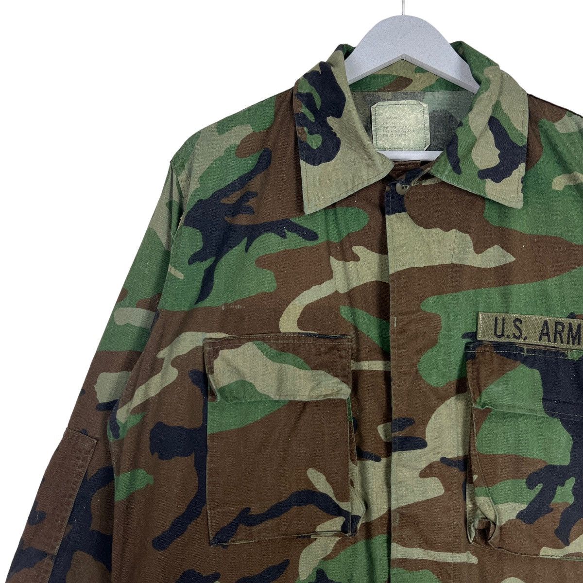 Vintage 🔥 VINTAGE US ARMY COMBAT WOODLAND CAMOUFLAGE JACKET Size US M / EU 48-50 / 2 - 7 Thumbnail