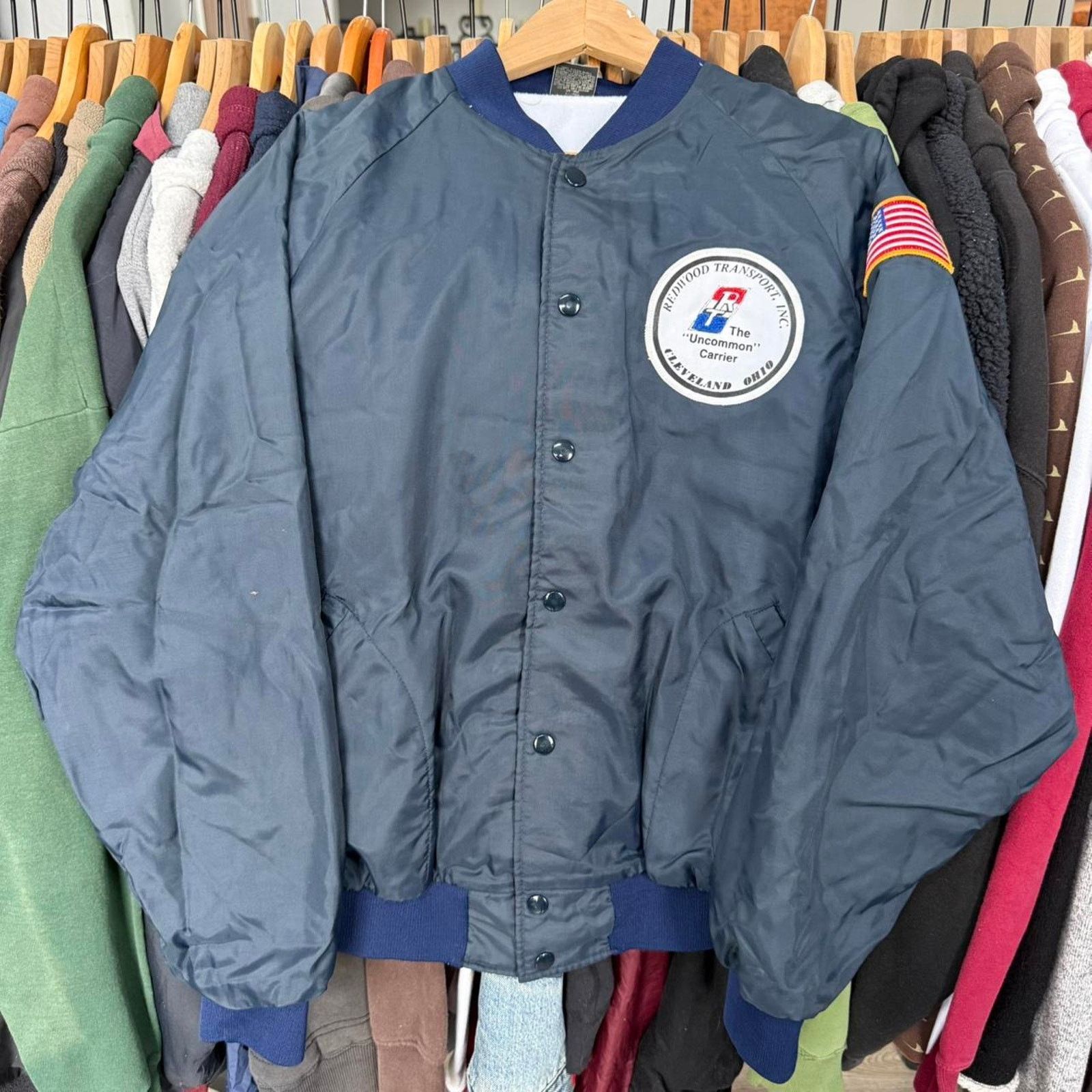 Other Vintage Redwood Transport Satin-like Bomber Jacket Blue Size US XL / EU 56 / 4 - 1 Thumbnail
