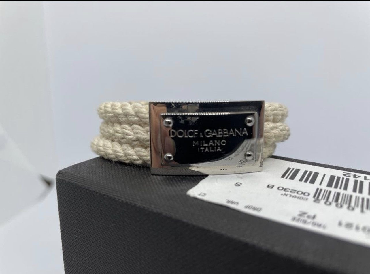 Dolce & Gabbana Dolce & Gabbana Archival Braided Rope Bracelet -Cream/Silver Size ONE SIZE - 9 Thumbnail