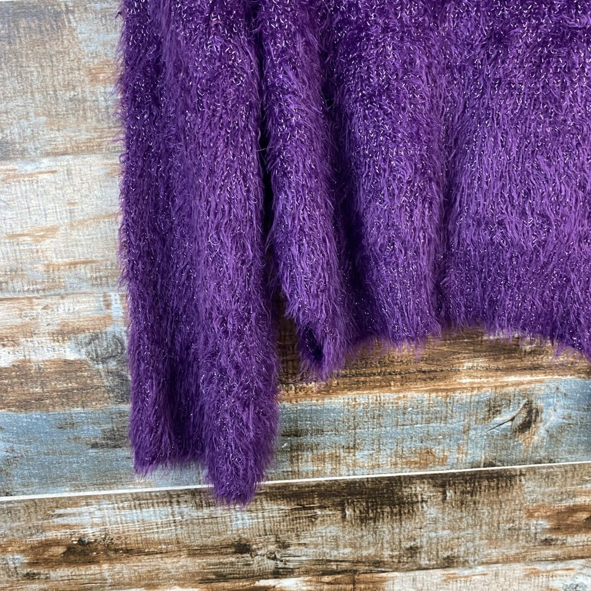 Japanese Brand DL Kastane Purple Mohair fur shaggy Knitwear #C1098 Size M / US 6-8 / IT 42-44 - 15 Thumbnail