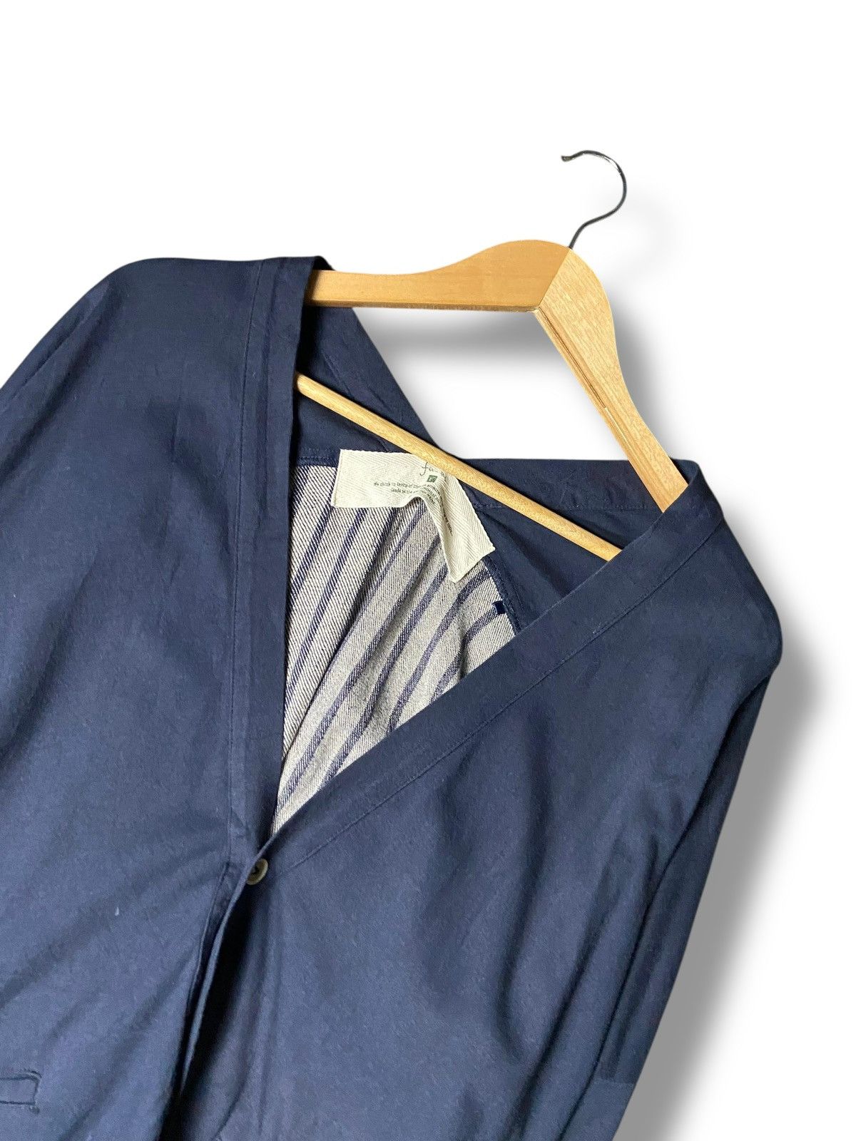 Japanese Brand Fu-ac Brand Noragi Style Stripe Kimono Jacket (166) Size ONE SIZE - 4 Thumbnail