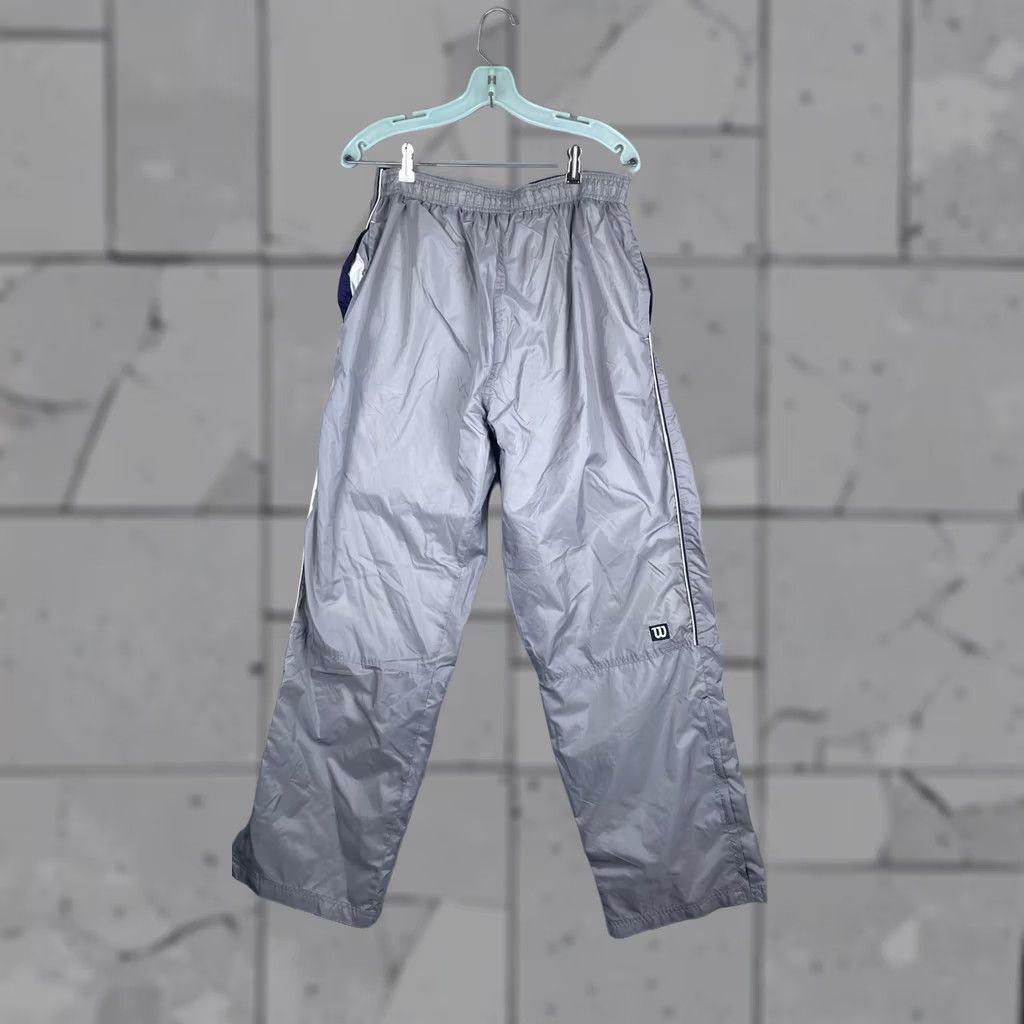 Wilson Wilson Mens Large Gray Track Pants Elastic Waist Pockets Lightweight Workout Running Tennis Pants Size US 33 - 1 Thumbnail