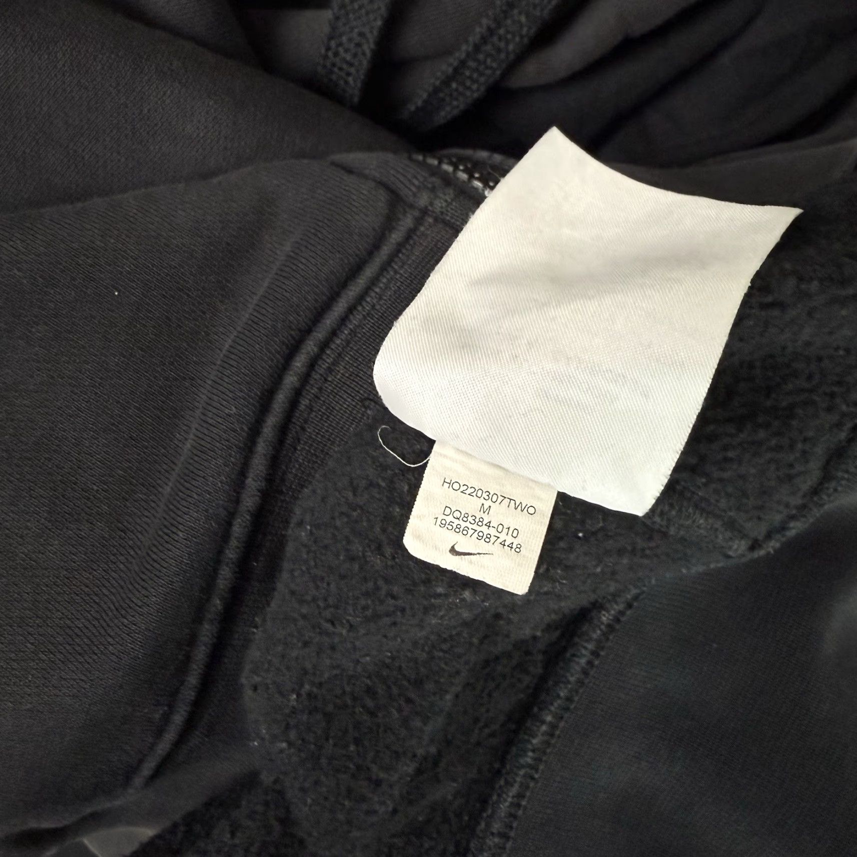Nike Nike Hoodie Adult Medium Black Blue Sportswear Club Zip Sweatshirt Distressed M Size US M / EU 48-50 / 2 - 6 Thumbnail