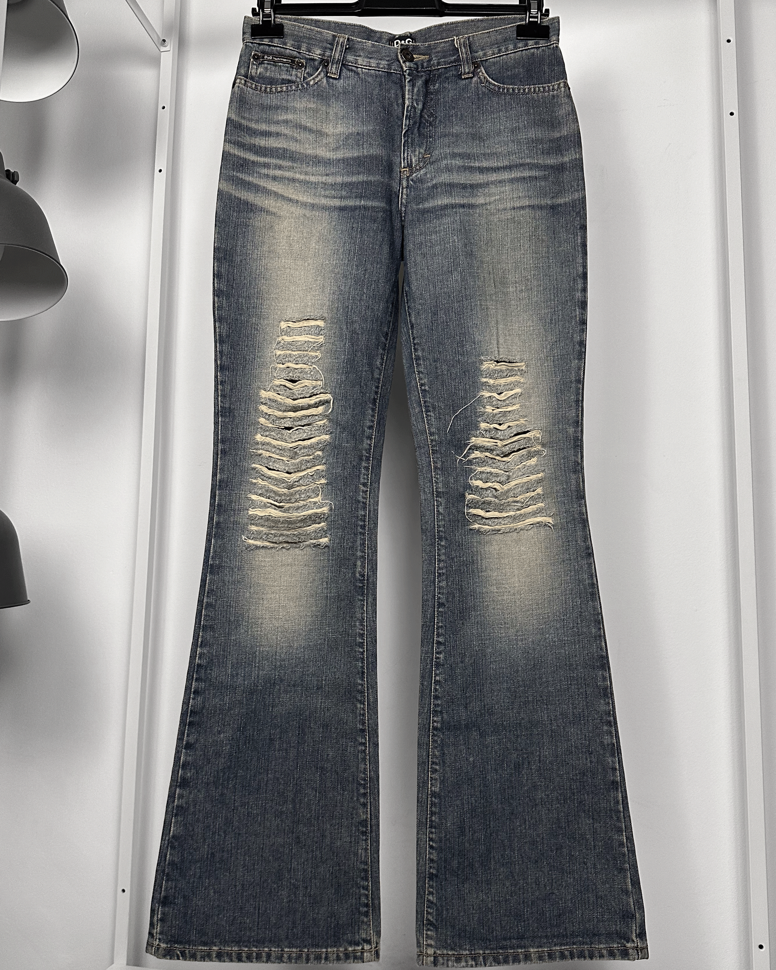 Dolce & Gabbana Dolce&Gabbana Vintage Distressed Flared Jeans Size US 27 - 3 Thumbnail