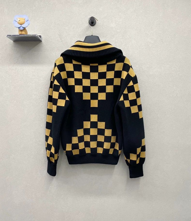 Louis Vuitton Louis Vuitton Black checkerboard knit jacket Size US M / EU 48-50 / 2 - 2 Thumbnail