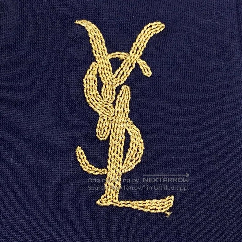 Saint Laurent Paris Saint Laurent Paris Navy Blue Logo Embroidered Wool Lapel Size XS / US 0-2 / IT 36-38 - 6 Thumbnail