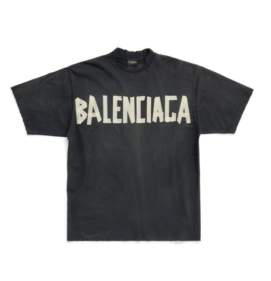 image of Balenciaga Tape Type Tshirt in Black, Men's (Size XL)