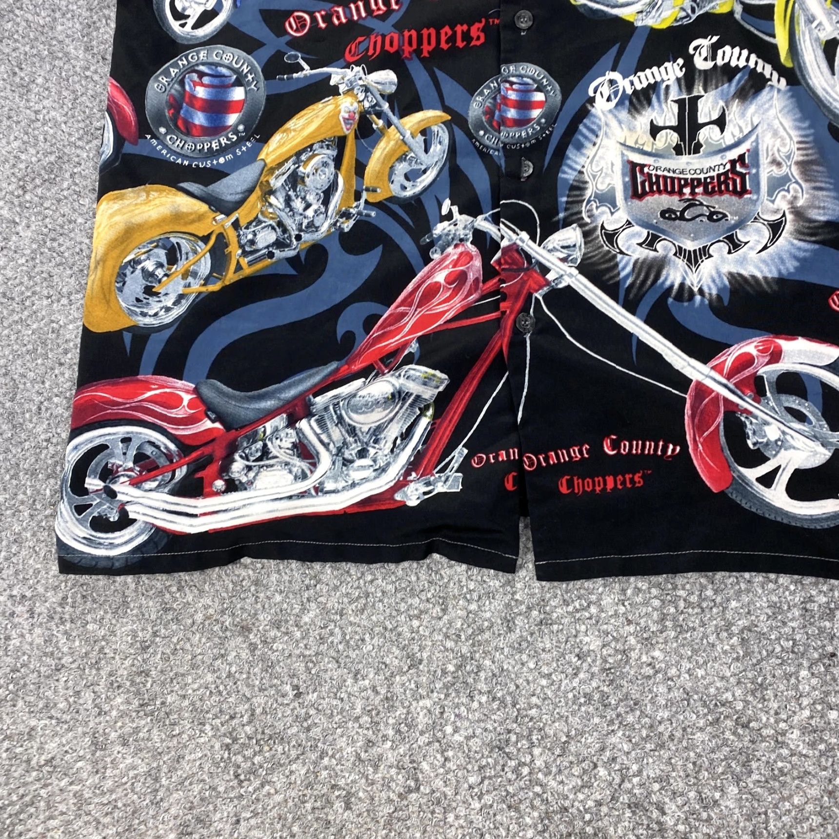 ALOHAS VINTAGE Orange County Choppers Shirt Mens Large Black Aloha Motorcycle 00s Size US L / EU 52-54 / 3 - 5 Thumbnail