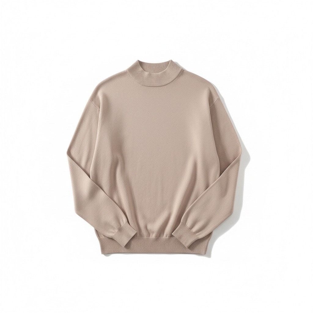 Baracuta Baracuta L preppy ivory mock neck silk cotton blend sweater Size US L / EU 52-54 / 3 - 1 Thumbnail