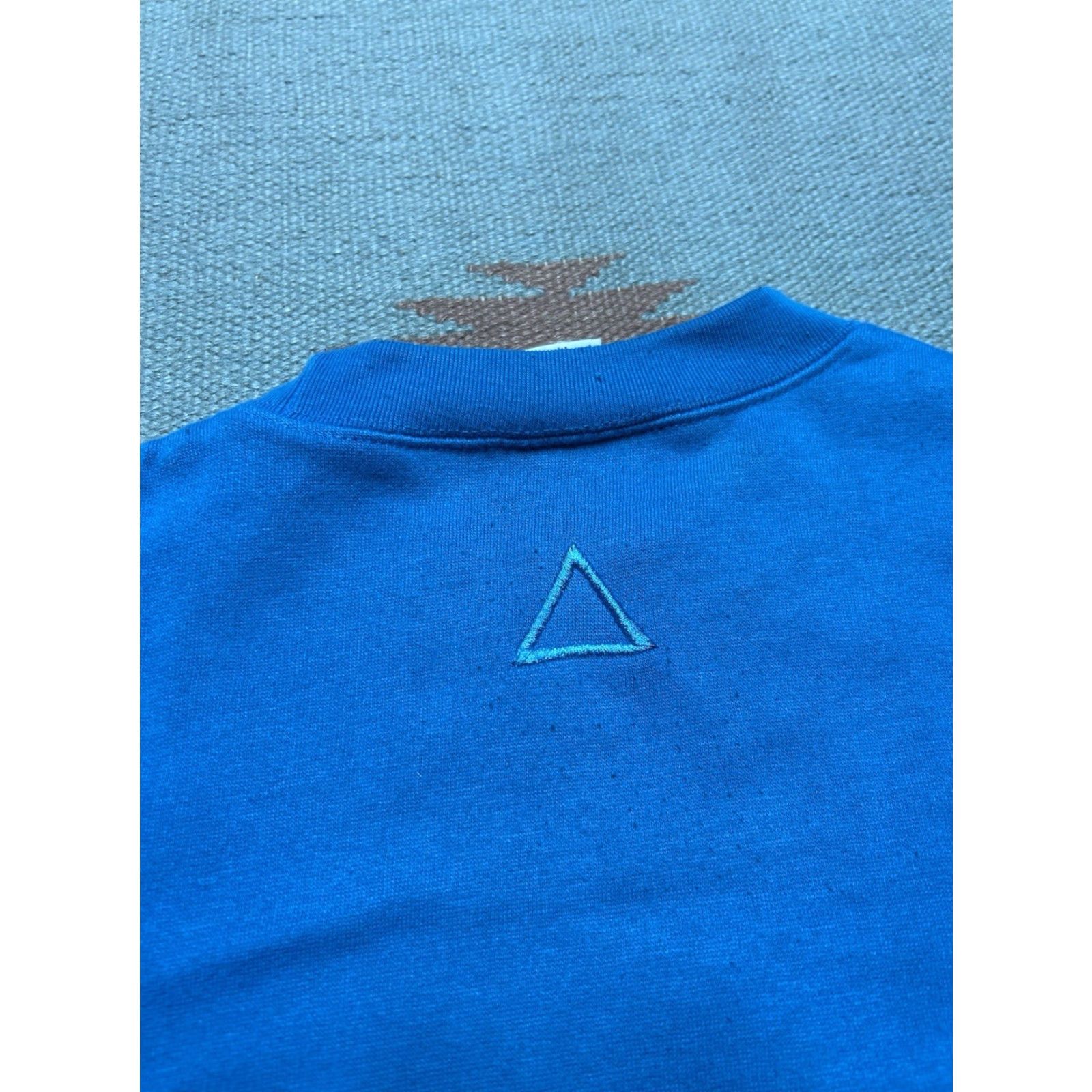 Altea VINTAGE Sweatshirt Geometric Embroidered 80s Crewneck Teal Boxy Medium Men Size US M / EU 48-50 / 2 - 7 Thumbnail