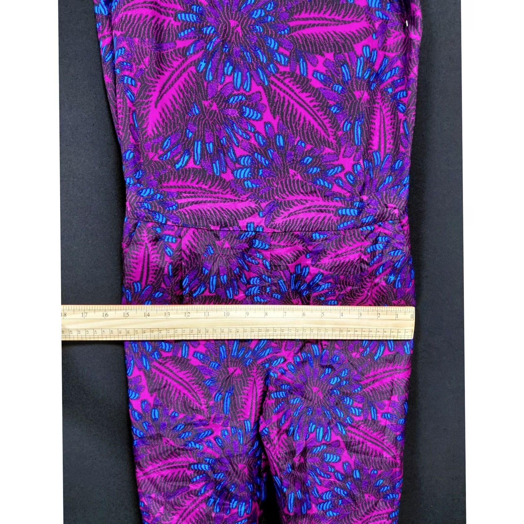 J.Crew J.CREW Jumpsuit Purple Floral Sleeveless 100% Silk Women Size 2 Size 26" / US 2 / IT 38 - 7 Thumbnail