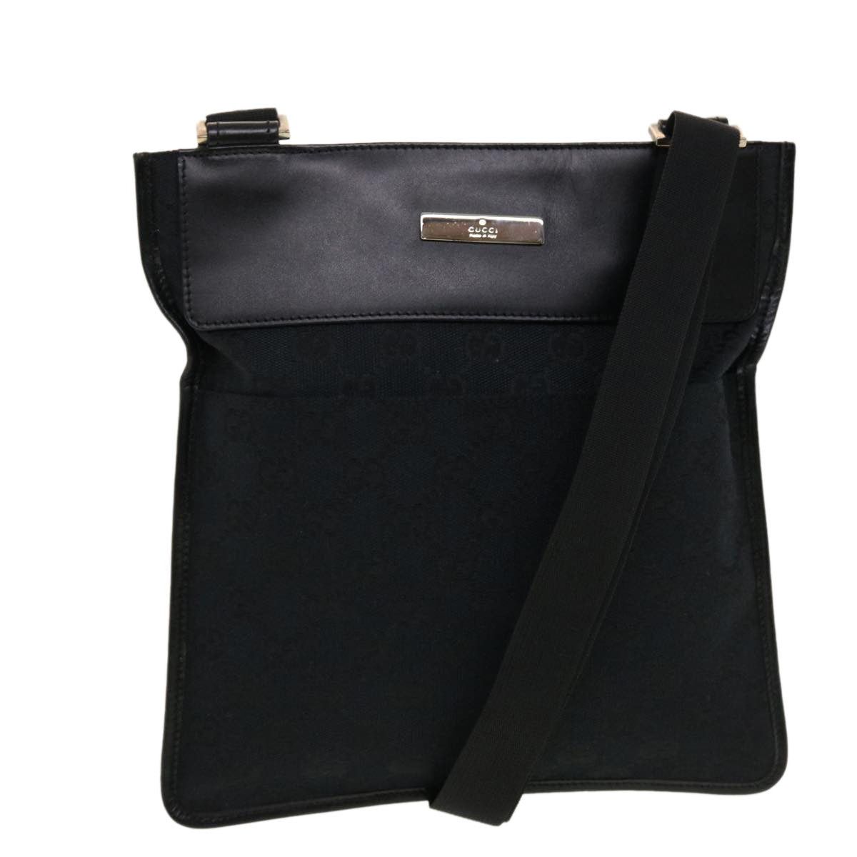 Gucci GG Canvas Flat Shoulder Bag Black, Women's