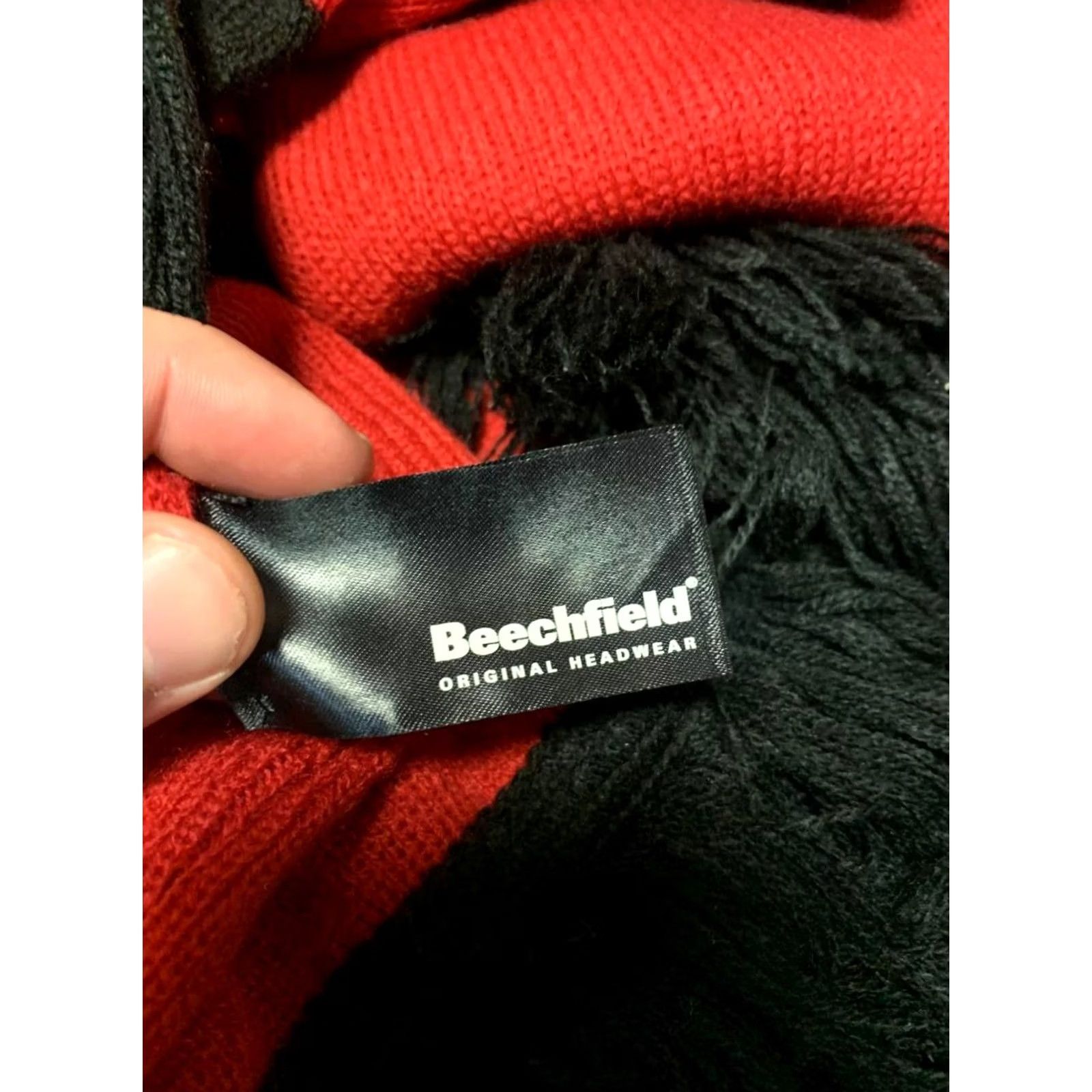 Vintage Beechfield Scarf One Size Red and Black Casual Solid Pattern Mens Size ONE SIZE - 5 Thumbnail