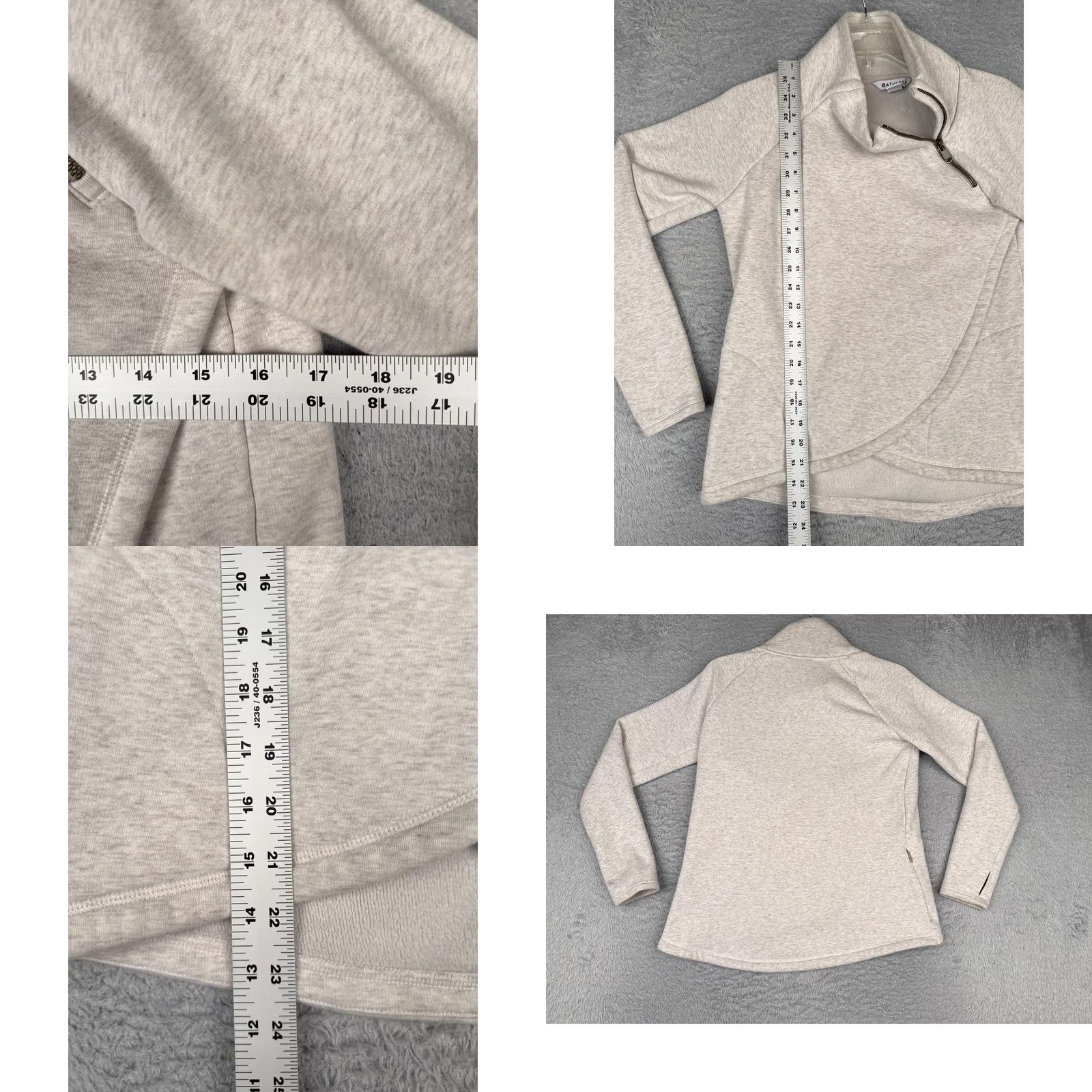Athleta Athleta Sweatshirt Womens XS Gray Wrap 1/4 Zip Mock Neck French Terry Sweatshirt Size XS / US 0-2 / IT 36-38 - 8 Thumbnail