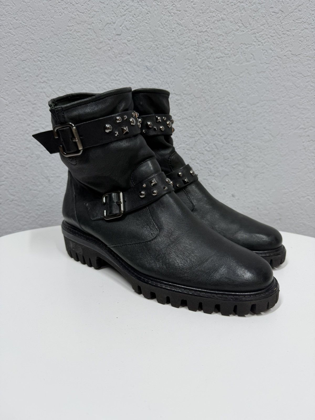 A.S.98 AS 98 Vibe Artisan Black Leather Side Zip Ankle Biker Boots Size US 8 / EU 41 - 9 Thumbnail