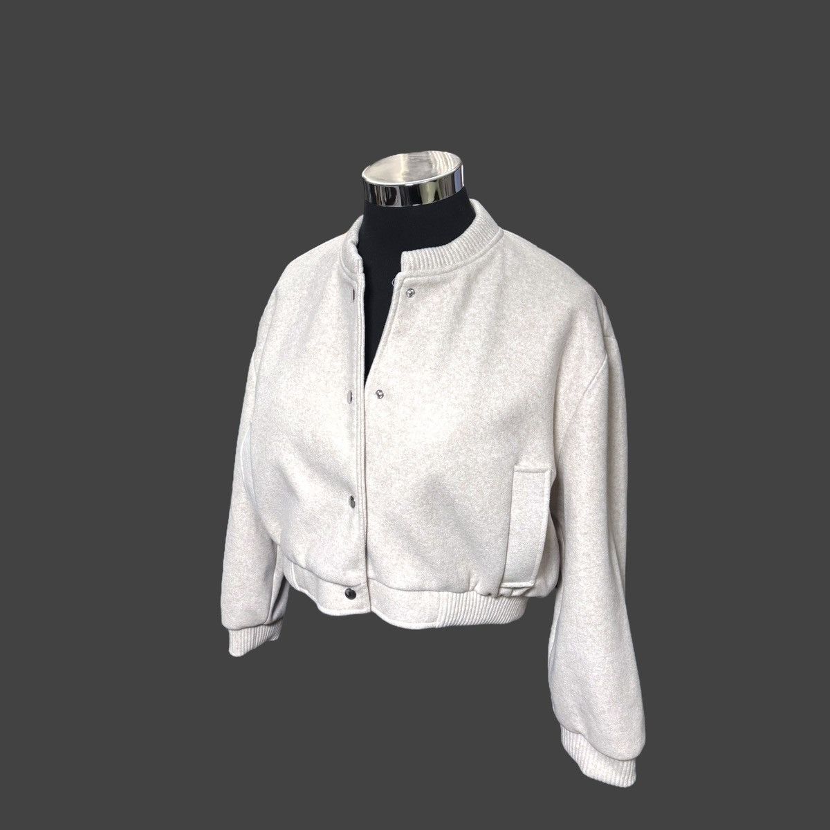 Zara Zara Women’s Soft Cream Beige Short Bomber Jacket sz XL Size XL / US 12-14 / IT 48-50 - 3 Thumbnail