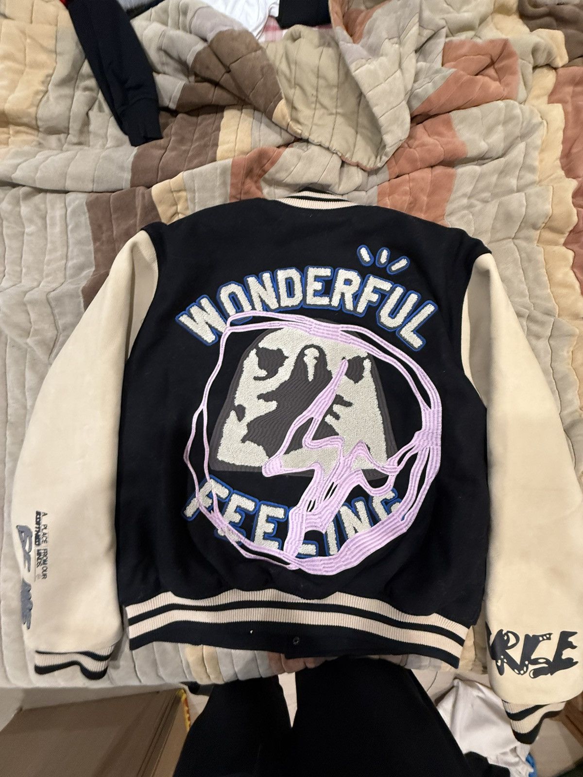 Fragment Design × Kaws × Travis Scott Cactus Jack Travis Scott For Fragment Letterman Jacket Size US L / EU 52-54 / 3 - 2 Thumbnail