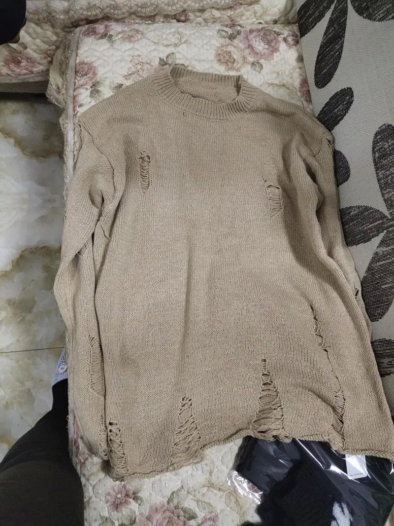 Vintage Vintage Wash Hole Ripped Knitted Sweater Y2k Streetwear Size US L / EU 52-54 / 3 - 4 Thumbnail