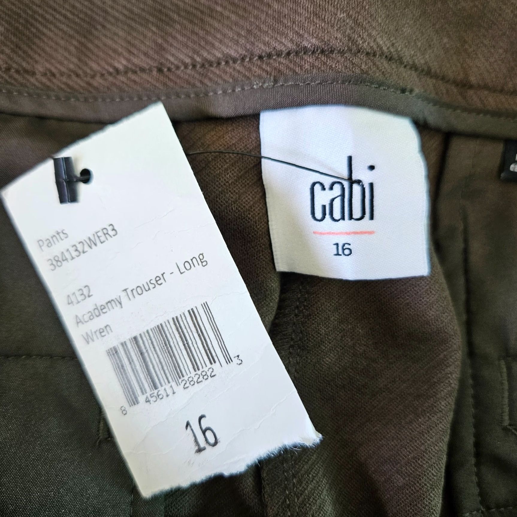 Vintage Cabi 4132 Womens Academy Trouser Sz 16 Green High Rise Dress Pants with Pockets Side Zip Size 38" / US 16 / IT 52 - 8 Thumbnail