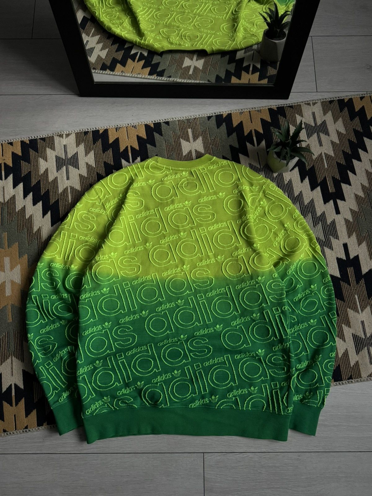 Adidas Vintage Adidas Originals Rasta Monogram Sweater Size US M / EU 48-50 / 2 - 7 Thumbnail