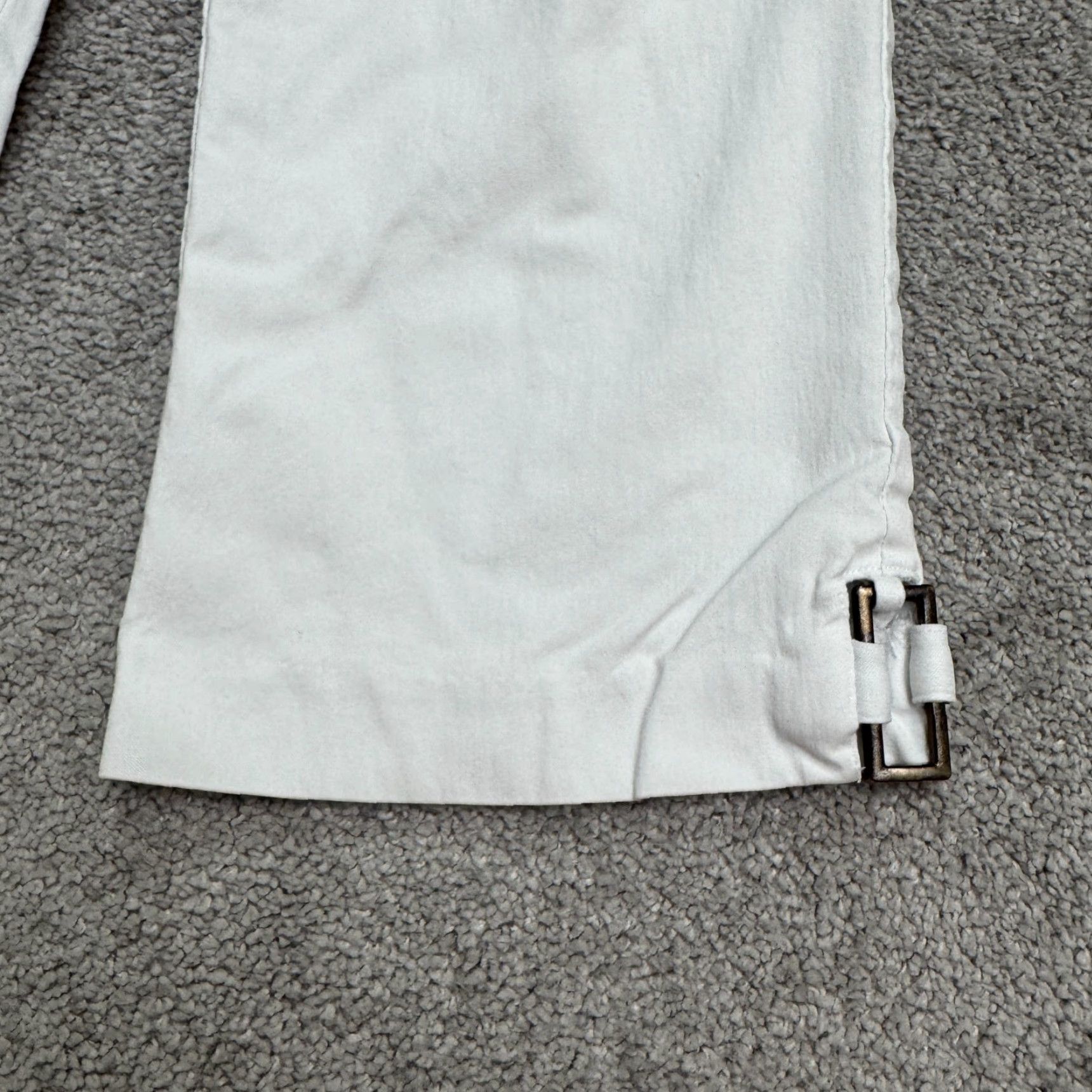 Vintage Counterparts White Capri Cropped Pants Women L Regular Straight Buckle Metal Stretch Size 36" / US 14 / IT 50 - 5 Thumbnail