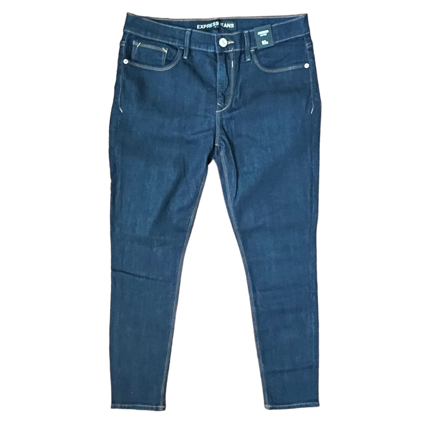 Express Precision Fit Dark Wash Mid Rise Legging Jean Jegging Size 32" / US 10 / IT 46 - 6 Thumbnail