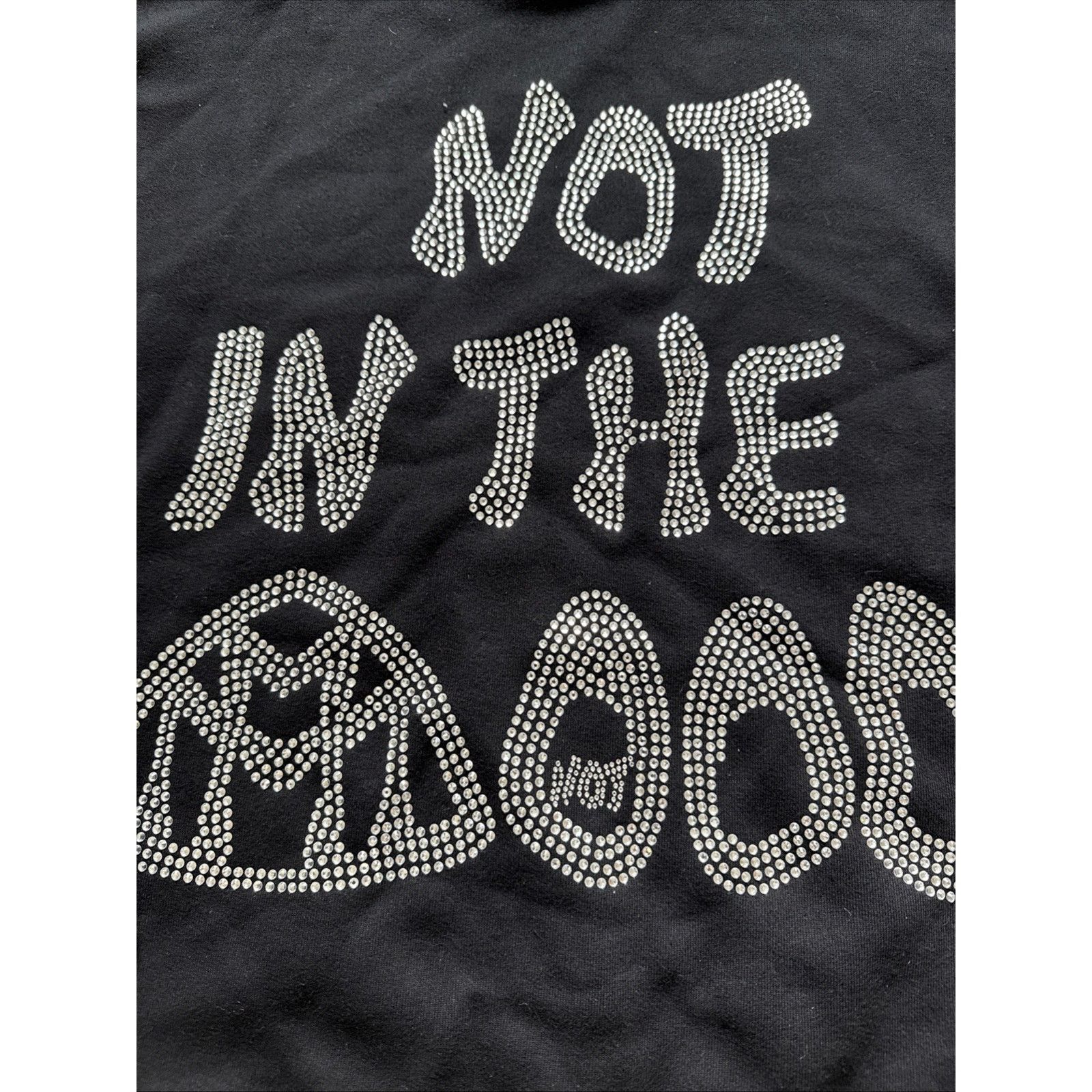 Other Mood Swings NOT IN THE MOOD RHINESTONE HOODIE Size L Size US L / EU 52-54 / 3 - 2 Thumbnail