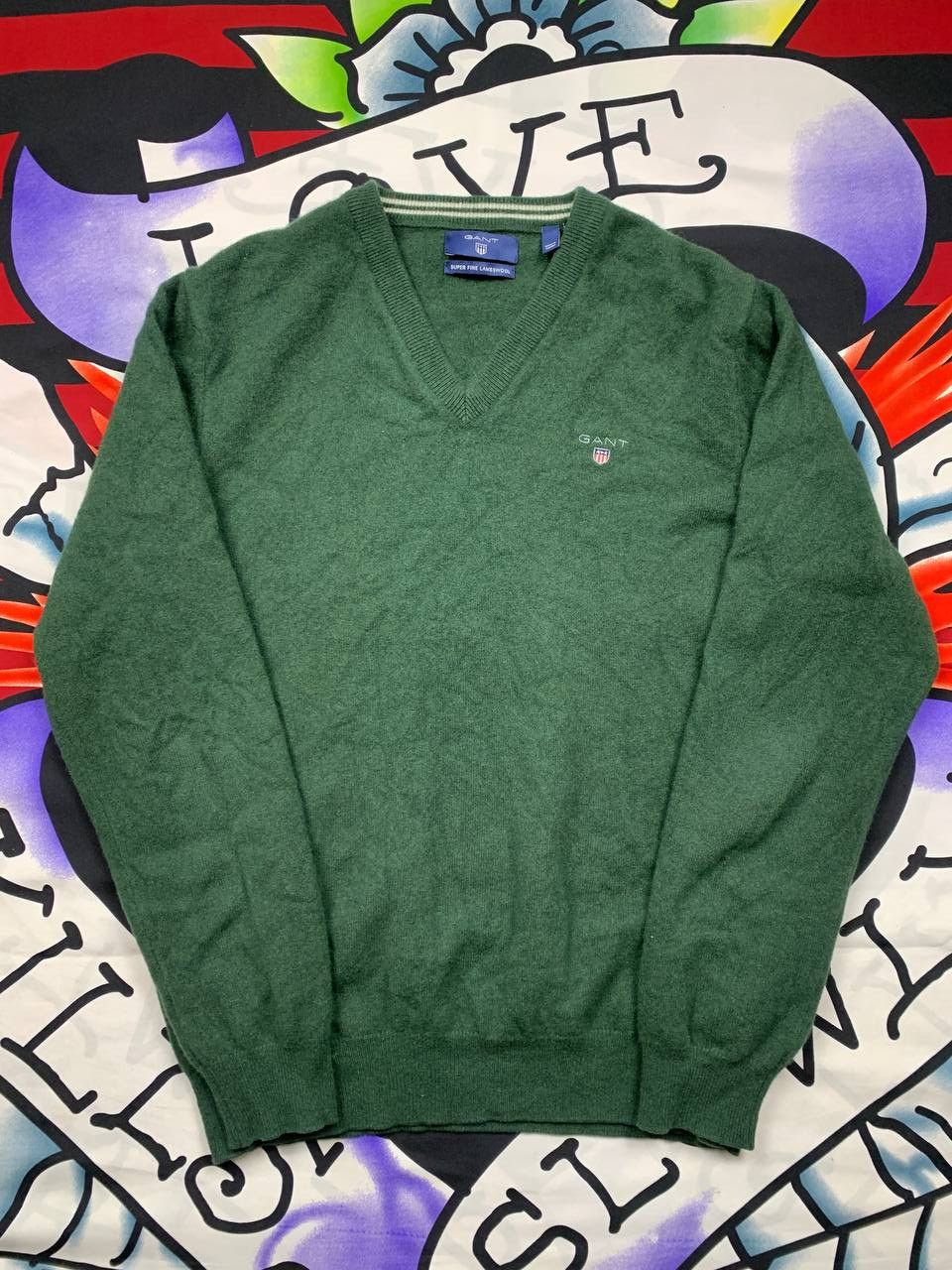 Gant Gant USA lambswool merino green v-neck sweater Size M Size US M / EU 48-50 / 2 - 1 Thumbnail