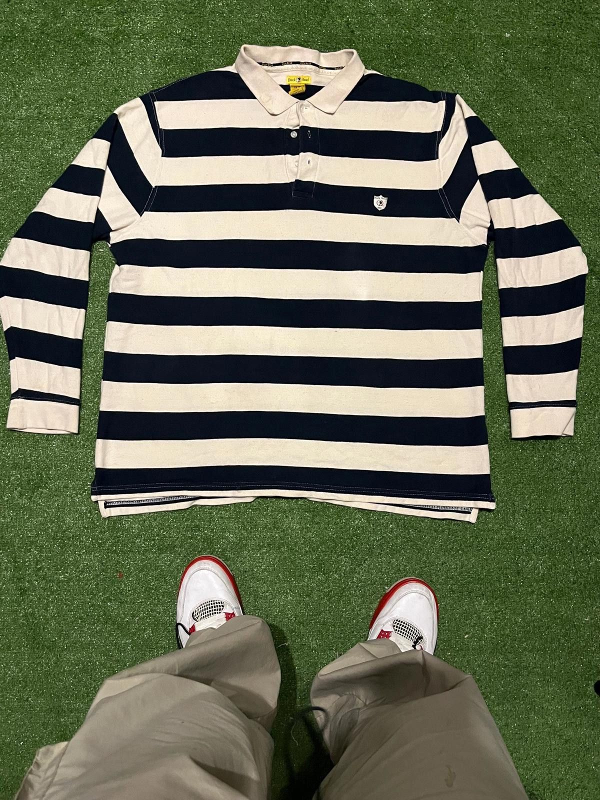 Duck Head Duck Head Men's Long Sleeve Striped Polo Shirt XL Size ONE SIZE - 1 Thumbnail