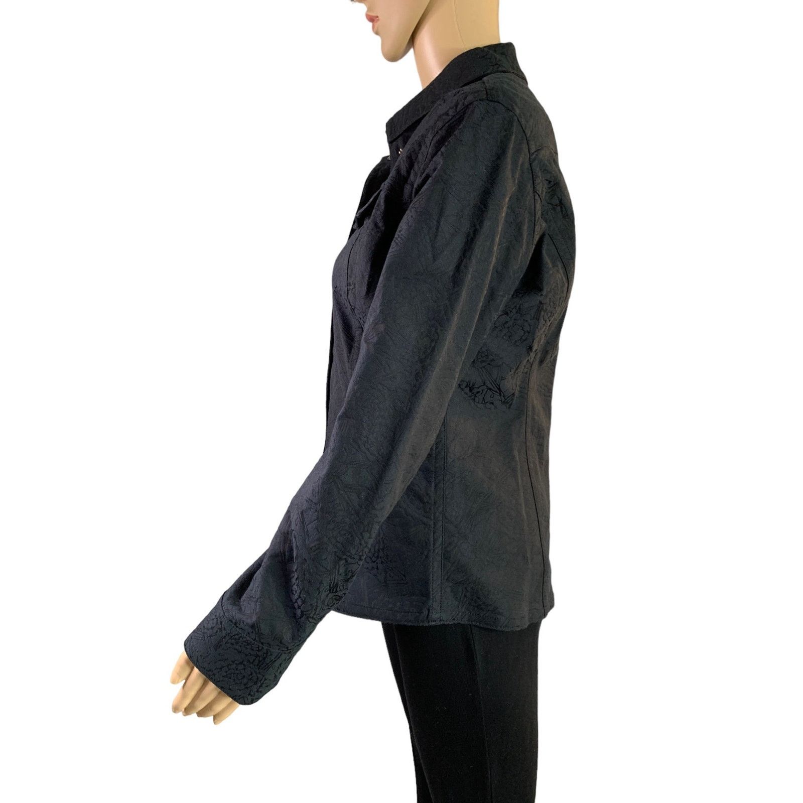 Chicos Chico's Women's Size 0 US 4 Mid-Length Jacket Black Size S / US 4 / IT 40 - 9 Thumbnail