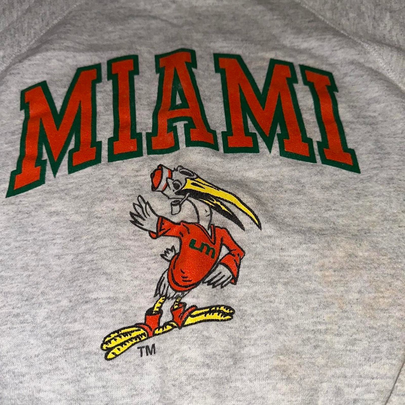 NCAA × Vintage Vintage 80s Miami Hurricanes Crewneck Sweatshirt S 19X23 Size US S / EU 44-46 / 1 - 2 Thumbnail