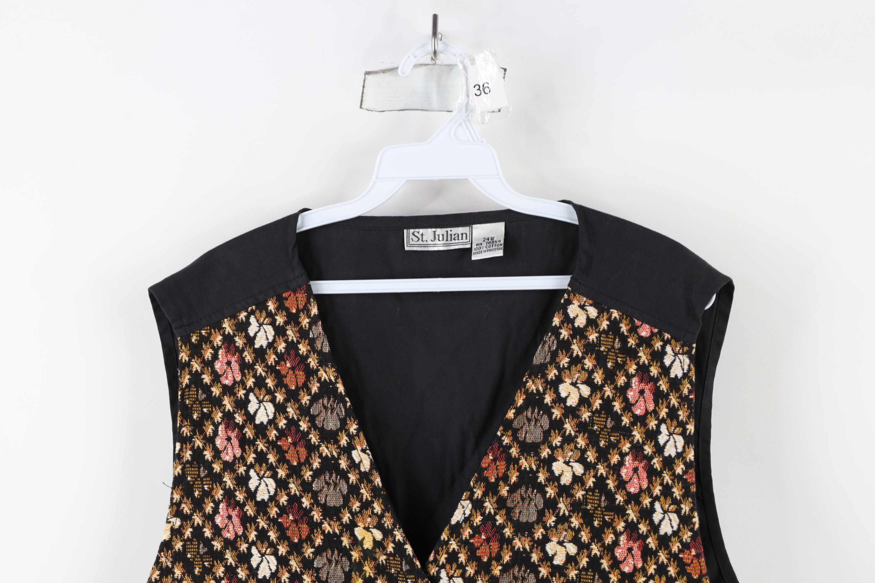 Vintage Vintage 90s Streetwear Flower Buckle Back Vest Jacket Size 4XL / US 24-26 - 2 Thumbnail