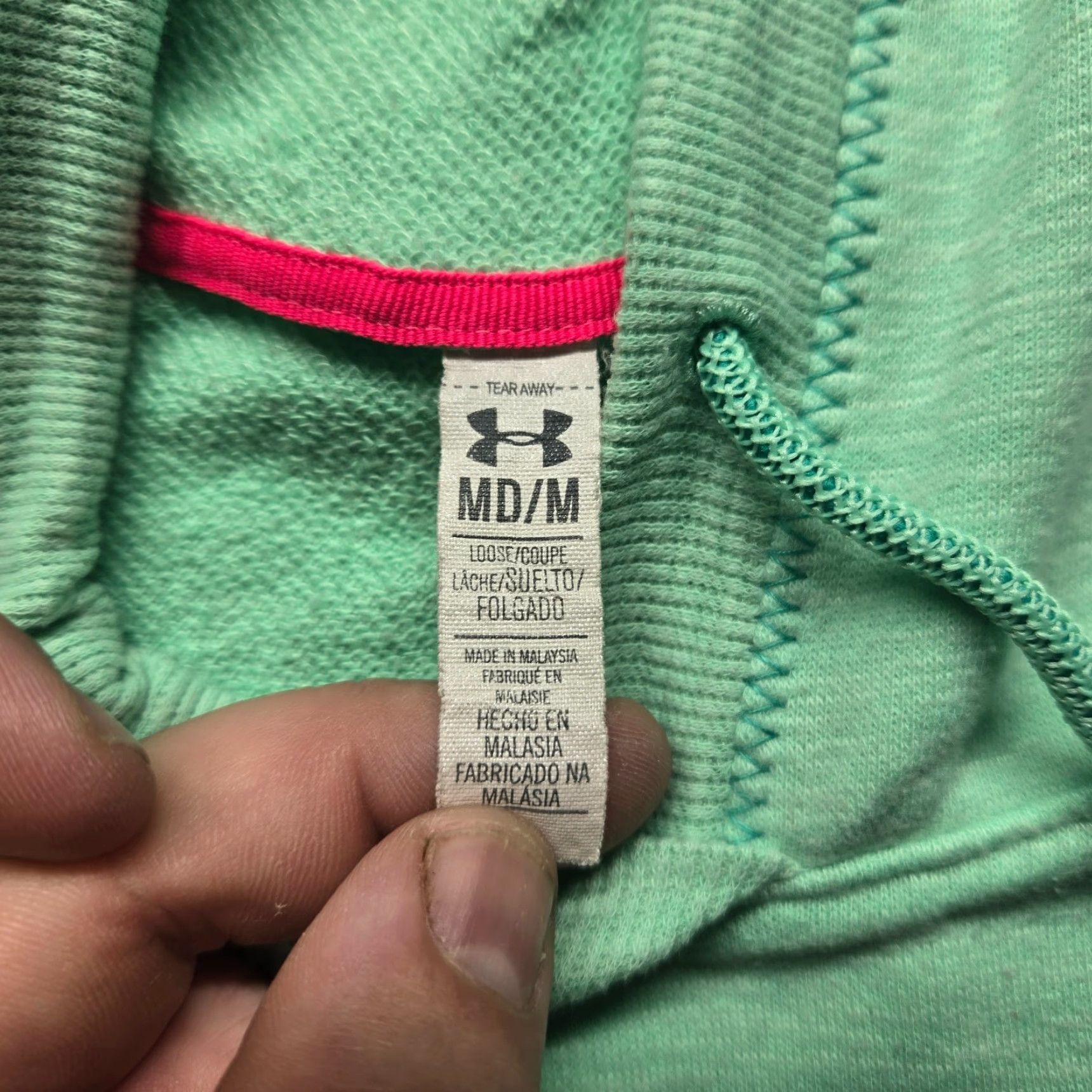 Under Armour Under Armour Hoodie Pullover Sweatshirt Green Logo Raglan Sleeve Women M Long Sleeve Casual Fall Spring Winter Pockets Size M / US 6-8 / IT 42-44 - 3 Thumbnail