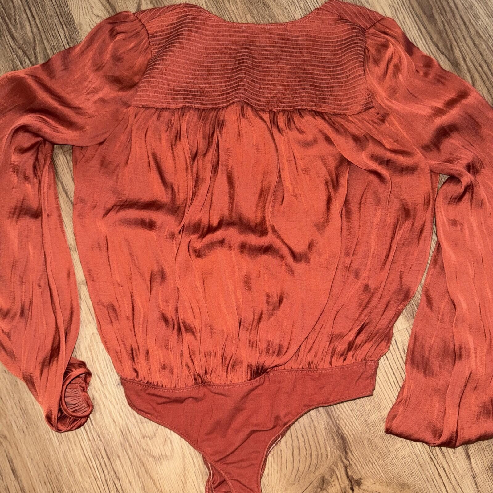 Free People Free People Intimately Plunging Wrap Bodysuit Terra Cotta Size ONE SIZE - 6 Thumbnail