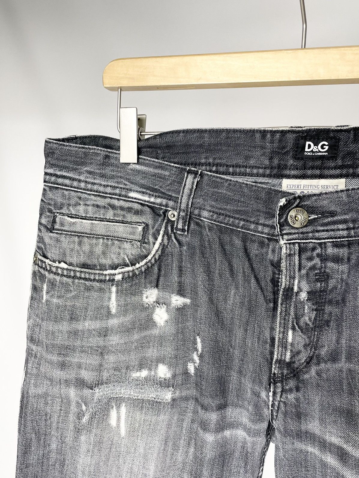 Dolce & Gabbana Dolce & Gabanna Vintage Distressed Faded Black Denim Jeans Size US 36 / EU 52 - 8 Thumbnail