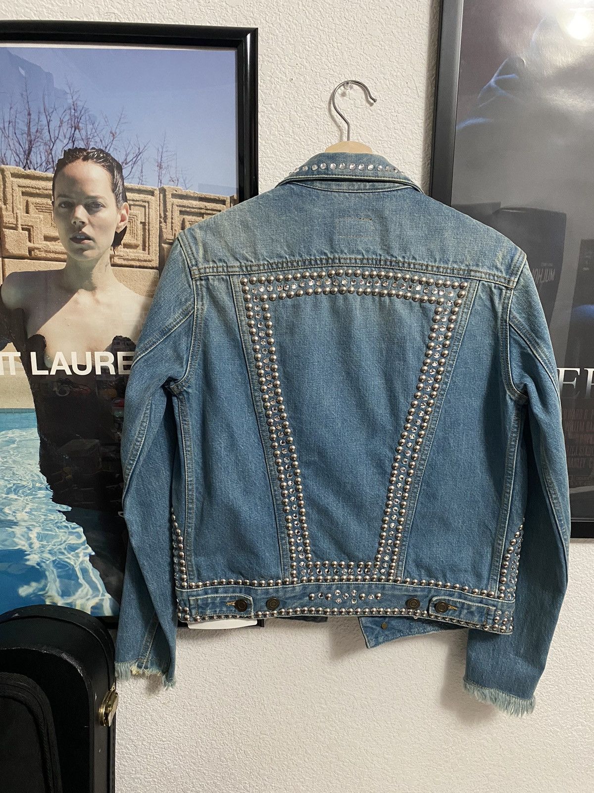 Saint Laurent Paris Saint Laurent Paris SS16 Denim Studded Crystal