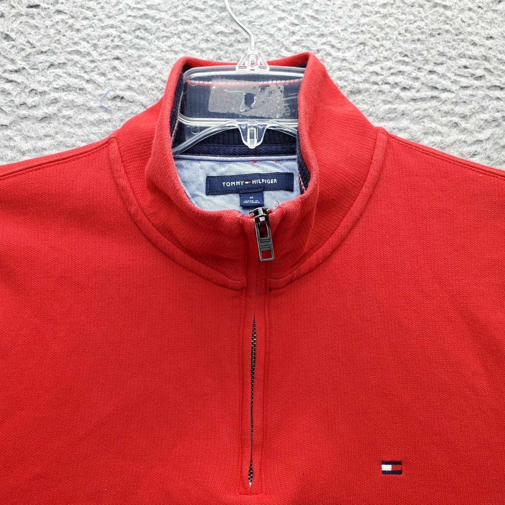 Tommy Hilfiger Tommy Hilfiger Mens Size M Red 1/4 Zip Sweatshirt Pullover Long Sleeve Cotton Mock Neck Shirt Size US M / EU 48-50 / 2 - 8 Thumbnail