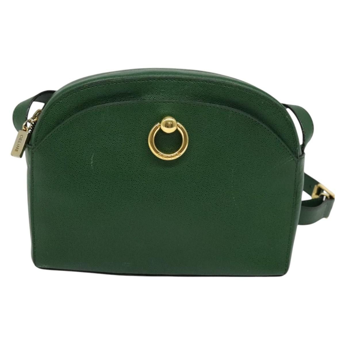 Celine CELINE Shoulder Bag Leather Green Gold Size ONE SIZE - 2 Thumbnail