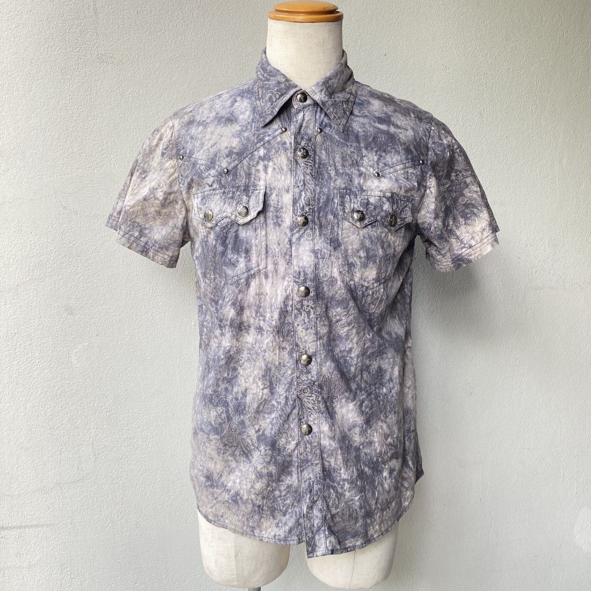 In The Attic In The Atti Men Y2K Short-Sleeve Tie-Dye Western Shirt Size US L / EU 52-54 / 3 - 3 Thumbnail