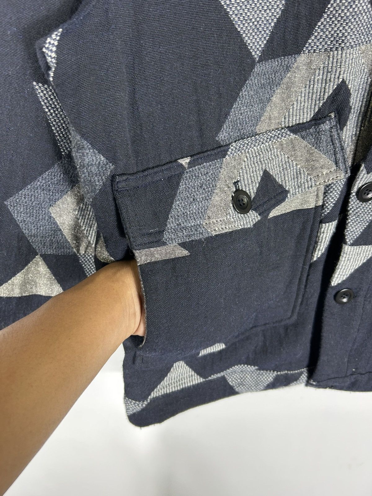 Zara ZARA Geometric Pattern Padded Jacket Abstract Triangle Print Size US L / EU 52-54 / 3 - 6 Thumbnail