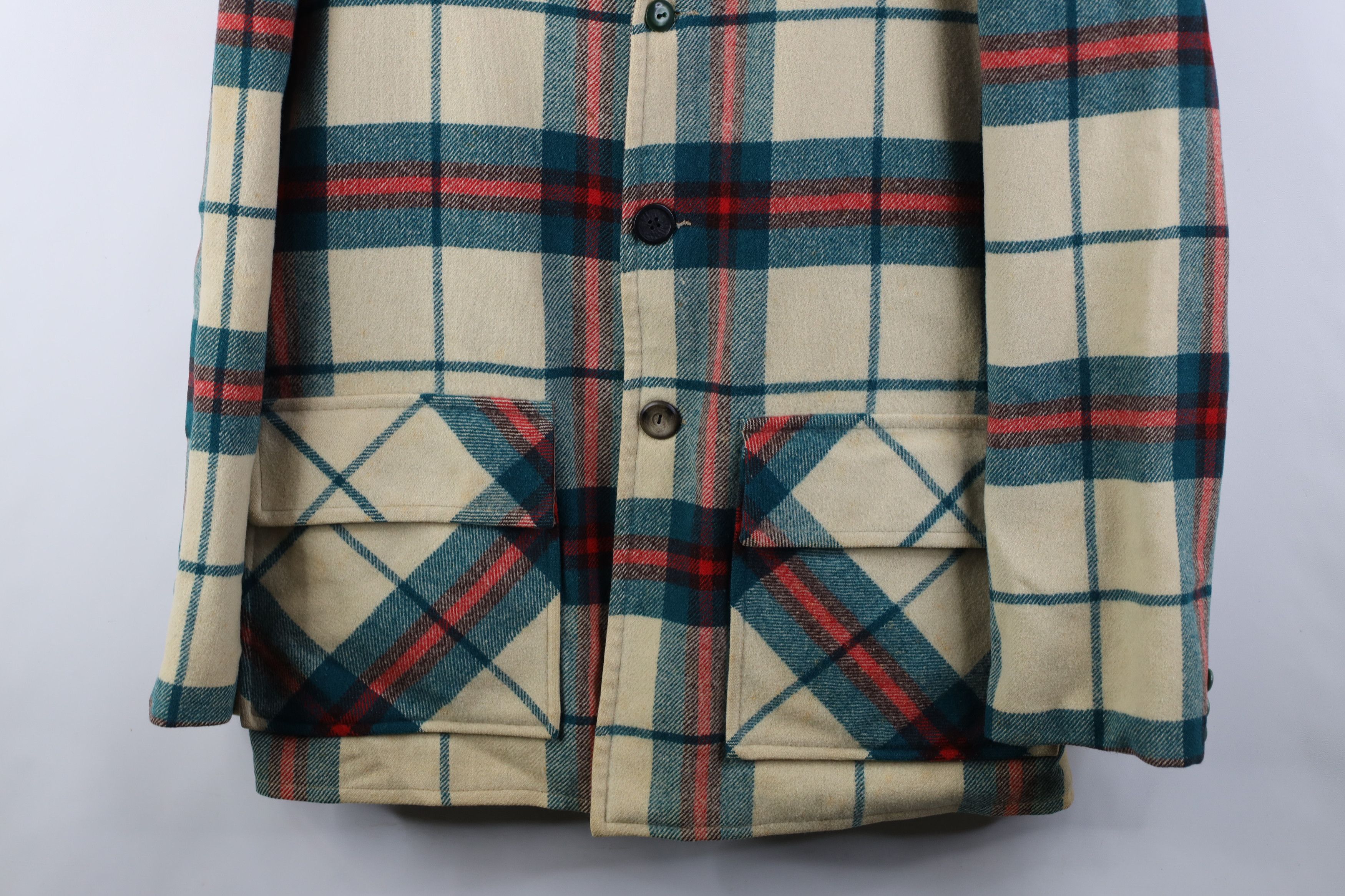 Pendleton Vintage 60s 70s Pendleton Mackinaw Wool Jacket Plaid USA Size US L / EU 52-54 / 3 - 3 Thumbnail