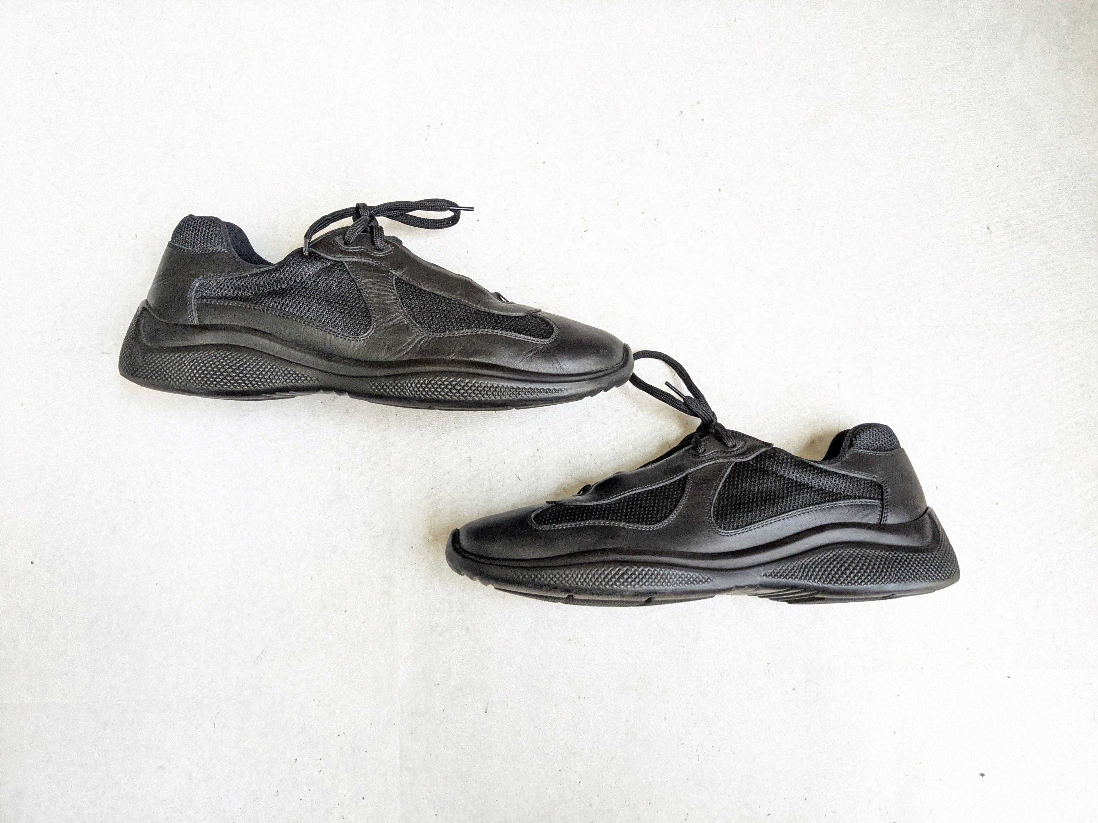 Prada Prada America's Cup Sneakers Black 9 Low Tops Leather Red Size US 9 / EU 42 - 1 Thumbnail
